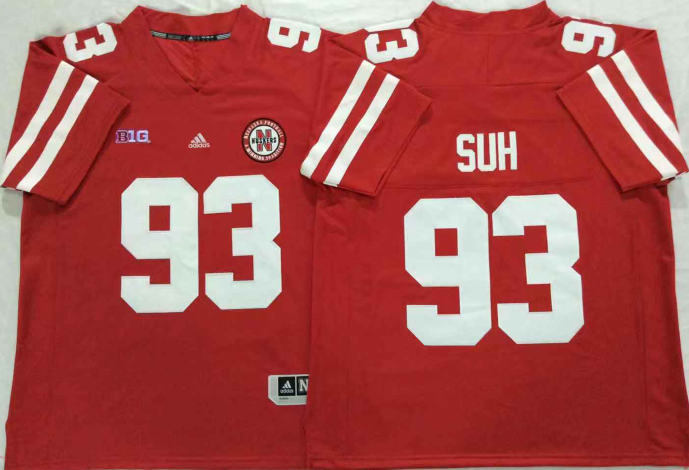 NCAA Men Nebraska Huskers Red #93 SUH